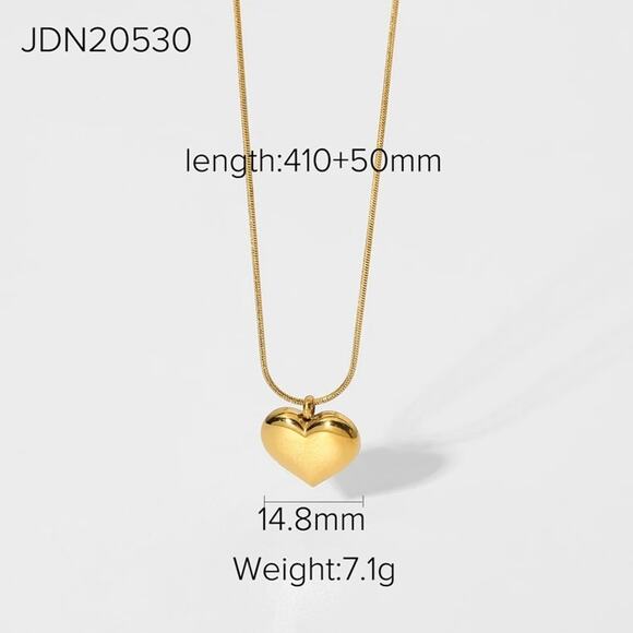 Heart Pendant Necklace 18K Gold Plated - Picture 11 of 11